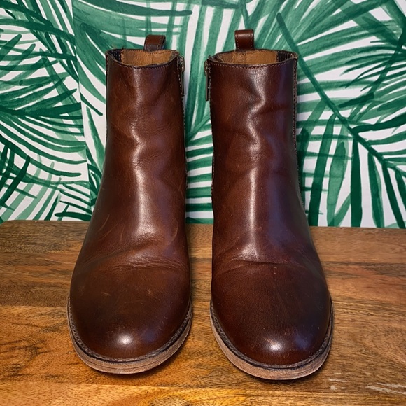 Frye Alton Chelsea Zip Ankle Boots Brown Cognac 7.5 B. 3470352 - Picture 2 of 10